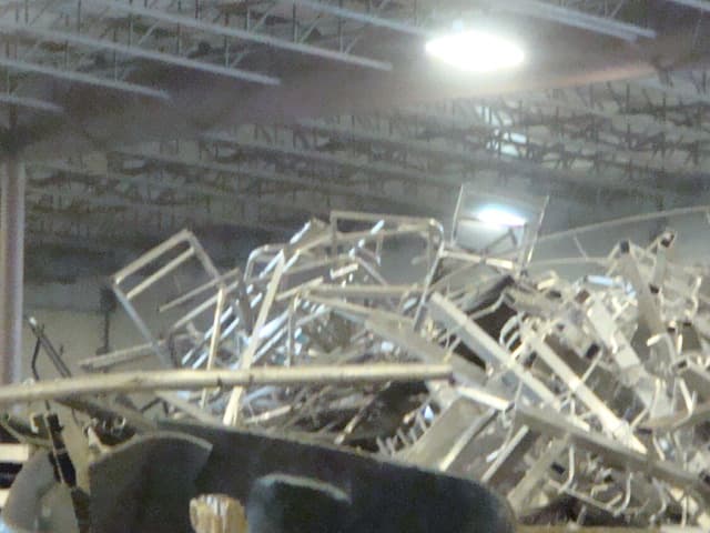 Loose aluminum sections in a warehouse